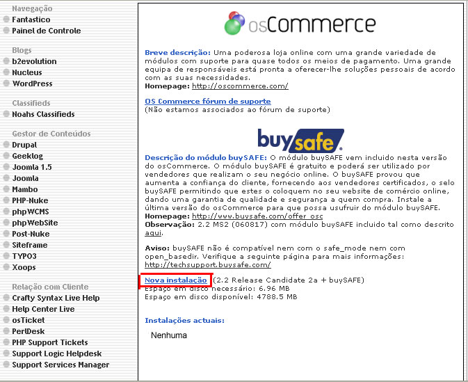 Instalando o Oscommerce na LinkHost